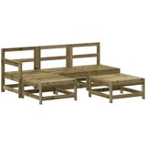  The Living Store Vrtna sedežna garnitura 5-delna impregnirana trdna borovina - Vrtna Sedežna Garnitura, (21452929) | Shoptok.si