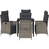 vidaXL 5 delni vrtni jedilni set siva PE ratan | Shoptok.si