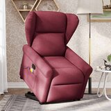 Maison Chic masažni naslanjač - Relax naslanjač s funkcijo vstajanja vinsko rdeče blago, (22061968) | Shoptok.si