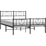  Metalni okvir kreveta uzglavlje i podnožje crni 160x200 cm | shoptok.hr
