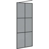  Zid za walk-in tuš Crna 80 x 195 cm Staklo otporno na udarce | shoptok.hr
