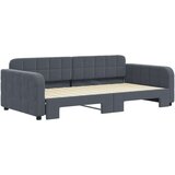 vidaXL Izvlečna dnevna postelja temno siva 100x200 cm žamet | Shoptok.si