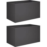  Vrtna saksija 2 kom. Crna 80 x 50 x 50 cm Čelična vrata | shoptok.hr