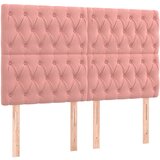 The Living Store posteljno vzglavje 4 kosa roza 80x7x78/88 cm žamet - vzglavje, (21418871) | Shoptok.si