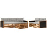 Set vanjskih sofa 6 kom. Prirodna i svjetlosiva Smeđa | Shoptok.si