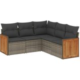 Maison Chic Seti vrtnega pohištva - Vrtna garnitura - Vrtni pohištvo set 5-delna z blazinami siv poli ratan, (21814147) | Shoptok.si