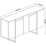 Kalune Design Antracitno siva niska komoda 160x35 cm Luxe – | shoptok.hr