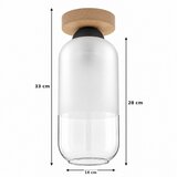 Brilagi LED plafonsko svetlo RETRO GLASS 1xE27/60W/230V Ø 14 cm hrast/bela | Eponuda.com