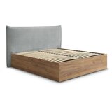 Bobochic Paris Svijetlo sivi podstavljeni tapecirani/od iverice bračni krevet s prostorom za odlaganje s podnicom 180x200 cm Charlie – Cijene