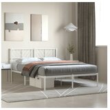 vidaXL Metalni okvir za krevet s uzglavljem bijeli 150x200 cm Cijene