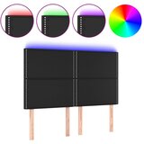 Maison Chic led posteljno vzglavje - vzglavna omarica - nočna omarica črno 144x5x118/128 cm umetno usnje, (21712194) Cene