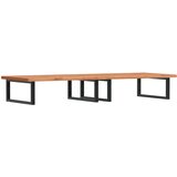  Zidna polica za umivaonik od čelika i masivne bukovine Smeđa 150 x 55 x 2.5 cm | shoptok.hr