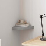  Plutajuća kutna polica siva 25 x 25 x 3,8 cm MDF | shoptok.hr