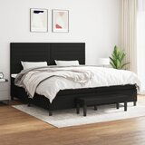  The Living Store Box spring postelja z vzmetnico črn 200x200 cm blago - Box Spring Postelja, (21497067) Cene