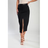 Fenzy Elegantna Midi Suknja S Remenom, Crna | shoptok.hr