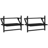  The living store stenske police s prečkami 2 kosa črne 40x25x30 cm - stenska polica, (21499636) | Shoptok.si