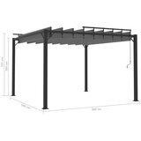  Sjenica s rešetkastim krovom 3x3 m antracit tkanina i aluminij | shoptok.hr
