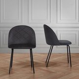 Bessagi Home stol selina, črna, žamet | Shoptok.si