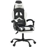  Gaming stol z oporo za noge črno in belo umetno usnje, (21378587) | Shoptok.si