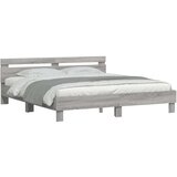  Okvir za krevet s uzglavljem boja hrasta 200x200 cm drveni | shoptok.hr