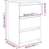  Nočna omarica 2 kosa beton. siva 40x35x62,5 cm konstruiran les, (20733490) | Shoptok.si