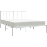  Metalni okvir za krevet s uzglavljem bijeli 140 x 200 cm | shoptok.hr