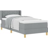  Postelja z vzmetnico z vzmetnico Svetlo siva 100 x 200 cm blago, (5000126109) | Shoptok.si