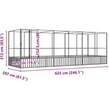 vidaXL Voliera s podaljškom srebrna 625x207x212 cm jeklo | Shoptok.si