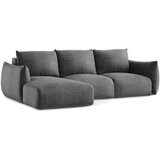 Makamii Tamno siva sklopiva kutna garnitura (s lijevim kutom/s ležaljkom) Leila – | shoptok.hr