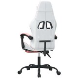  Vrtljivi gaming stol z oporo za noge belo in roza umetno usnje, (21378335) | Shoptok.si