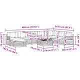  Set vanjskih sofa 9 kom. Bijela i bež Čvrsto drvo akacije | shoptok.hr