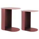Kovinske stranske mizice v kompletu 2 ks 30x45 cm Riqueza Oval –