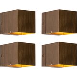 QAZQA Set van 4 smart wandlamp donkerbrons 8 cm incl. LED - Transfer Cene