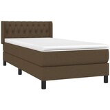  Krevet s oprugama i madracem tamnosmeđi 90 x 200 cm od tkanine | shoptok.hr