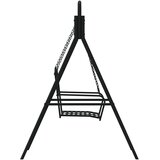  Klupa za ljuljanje 124 cm crna čelična | shoptok.hr