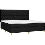  Krevet box spring s madracem LED crni 200x200 cm od tkanine | shoptok.hr