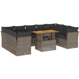 Maison Chic Seti vrtnega pohištva - Vrtna garnitura - Vrtni pohištvo set 10-delna z blazinami siv poli ratan, (21818613) | Shoptok.si
