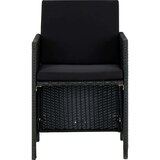  9-dijelni vrtni blagovaonski set od poliratana s jastucima crni | shoptok.hr