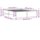  Okvir za krevet boja hrasta 140x200cm konstruirano drvo i metal | shoptok.hr