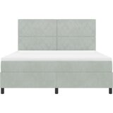 Box Spring Krevet s Madracem Svjetlosiva Super King Baršun | shoptok.hr