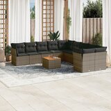  11-dijelni set vrtnih sofa od poliratana s jastucima sivi | shoptok.hr