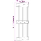  Klizna vrata s priborom za montažu 80 x 210 cm masivna borovina | shoptok.hr