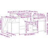 vidaXL Stol s ladicama s pohranom 182 x 101 x 87.5 cm Konstruirano drvo | shoptok.hr