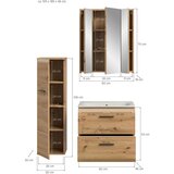 MID.YOU Kopalnica Z Umivalnikom Ice, Barva Hrasta, 3-Delna | Shoptok.si