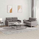  2-dijelni set sofa s jastucima smeđesivi od tkanine | shoptok.hr