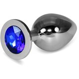 Lovetoy Rosebud Classic Metal Analni čep s temno modrim draguljem velikosti L, (21078328) | Shoptok.si