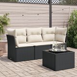  4-dijelni set vrtnih sofa od poliratana s jastucima crni | shoptok.hr