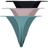Trendyol Curve Black Mink Oil 3-Pack String Panties | Shoptok.si