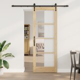 vidaXL drsna vrata z kompletom za opremo 78x211 cm iz masivnega borovega lesa, notranja vrata z steklom 'ORKDAL'78x211x4 cm iz masivnega borovega lesa Cene