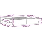 vidaXL Posteljni okvir s predali črn 200x200 cm inženirski les | Shoptok.si